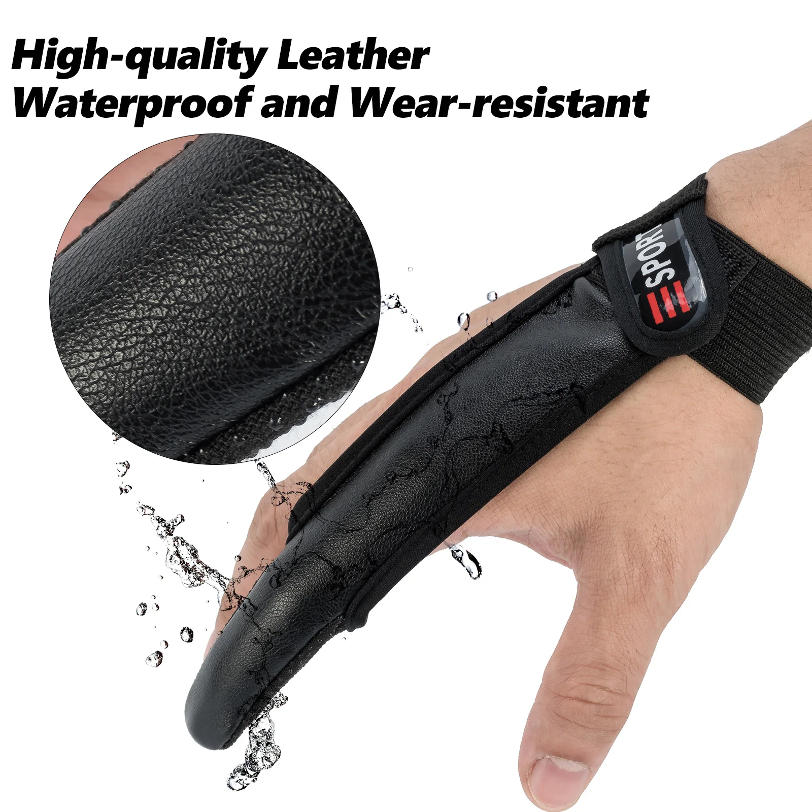 Guantes de un solo dedo para pesca, Protector de dedo índice antideslizante, impermeable, para línea trenzada, Surf, pesca, fundición, durabilidad, 2 piezas - imagen 3