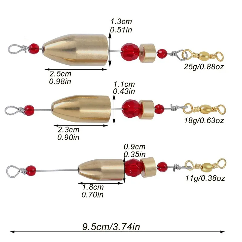 Sougayilang-Conector de anillo giratorio de pesca, herramientas de aparejos de latón, 11g/18g/25g