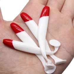 Wobbler de cola larga para Pesca, Señuelos de silicona de 6cm/7cm, ojo 3D Abdominal con ranura de gancho, cebos blandos, aparejos de lubina, 1 unidad por lote