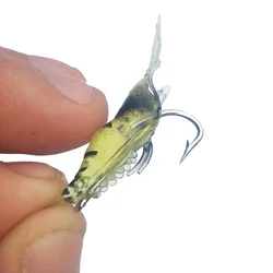 Señuelo Camarón blando de silicona 40mm 1,5g para mar