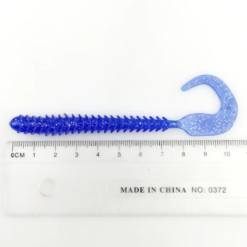 Señuelos blandos de gusanos de cola de Hoz, anzuelos de Pesca de sábalo, 10,5 cm, 3g, cebo Artificial de silicona, aparejos de Pesca de lubina, 5 uds. - imagen 3