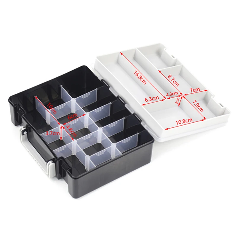 Nueva caja de aparejos de pesca, accesorios de pesca portátiles, caja de almacenamiento de herramientas, carpa de doble capa para productos de pesca, anzuelos, cajas de señuelos - imagen 5