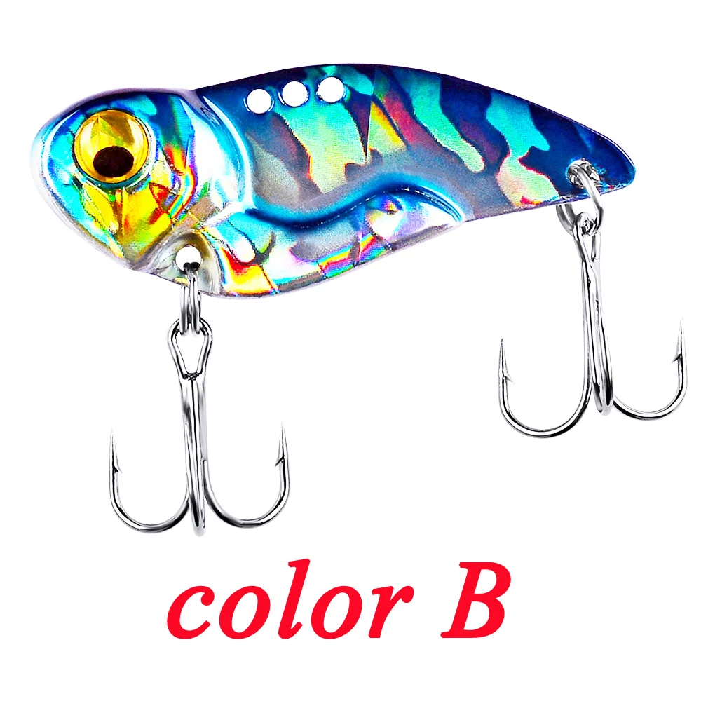 Señuelo de pesca de Metal VIB, 1 pieza, 6 colores, cuchara de vibración, cebos duros con Crankbait, Wobbler, Swimbait, cicla VIB, aparejos - imagen 3