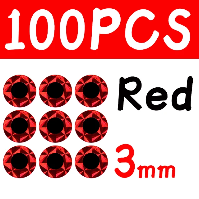 100pcs 3mm Red