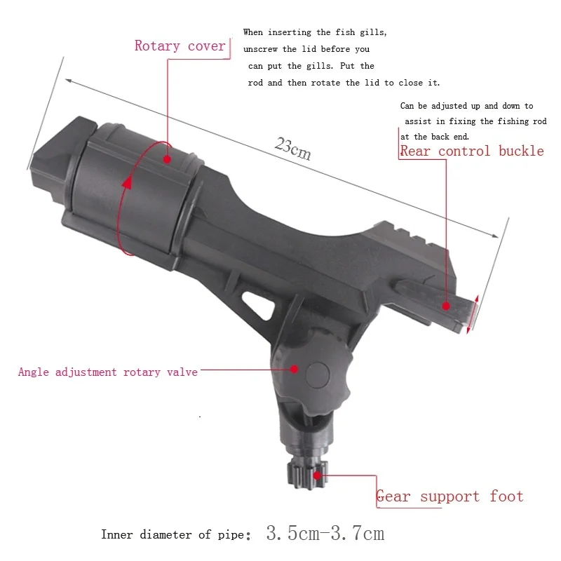 Soporte de caña de pescar con mosca, Kit de ajuste Universal con montaje que permite un ajuste de 360 grados, dispositivo para Kayak, accesorio para bote inflable - imagen 5
