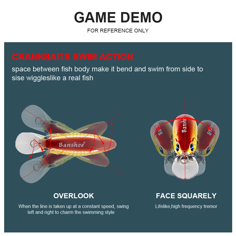 Banshee-Wobbler flotante/Crankbait para pesca de Lucio, cebo Artificial/duro, pececillos negros, 54mm, 4,7g - imagen 5