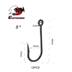 Anzuelo Kesfishing con púas – Acero carbono nickel-plated para vinilo