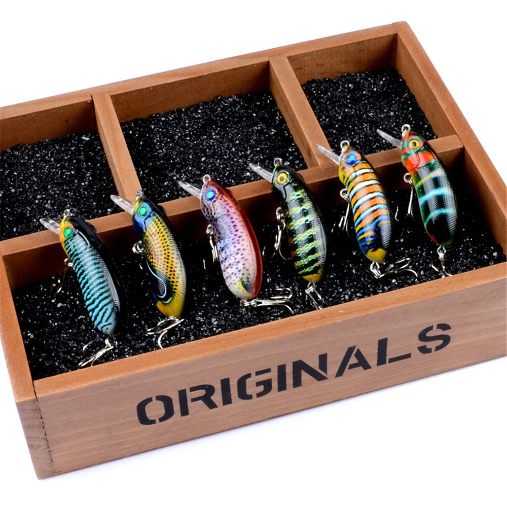 Señuelo de pesca de pez pececillo Warcraft, cebo de 6cm/9,7g con 2 anzuelos triples, aparejos de natación duros artificiales para pesca en río y océano, 1 Uds. - imagen 5