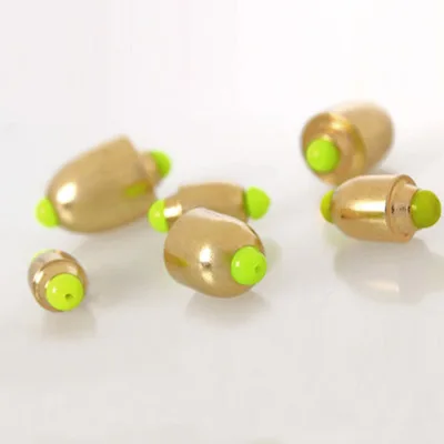 Lote de 5 piezas de accesorios para pesca, peso de cobre, plomo, agua, materiales de bronce, equilibrador de flotador, Color dorado - imagen 4