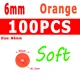 100pcs Orange 6mm