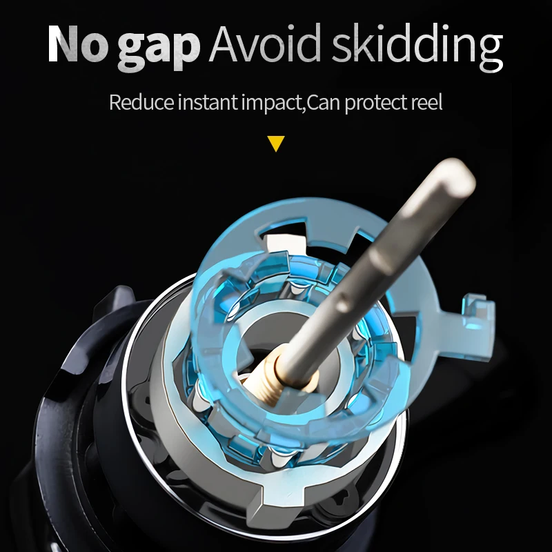 LINNHUE-carrete de pesca GW1000-7000, 8kg de arrastre máximo, cuerpo de carrete de Metal, mango de agua salada, carrete giratorio para pesca de lubina - imagen 3
