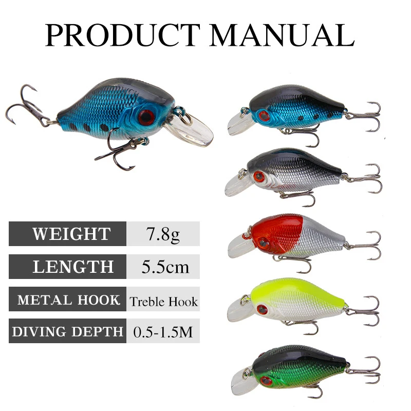 Cebo de pesca pequeño y graso, cebo de boca deformada, equipo de pesca flotante, señuelos de cebo duro, productos de pesca al aire libre, 1 unidad - imagen 4