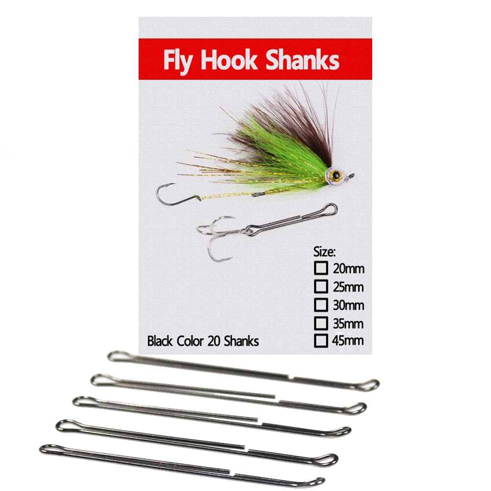 Wifreo 20 unids/bolsa atado de moscas vástago Waddington vástago de puntero vástago de gancho para mosca para Lucio mosca de agua salada almizclada 20mm 25mm 30mm 35mm 45mm - imagen 5