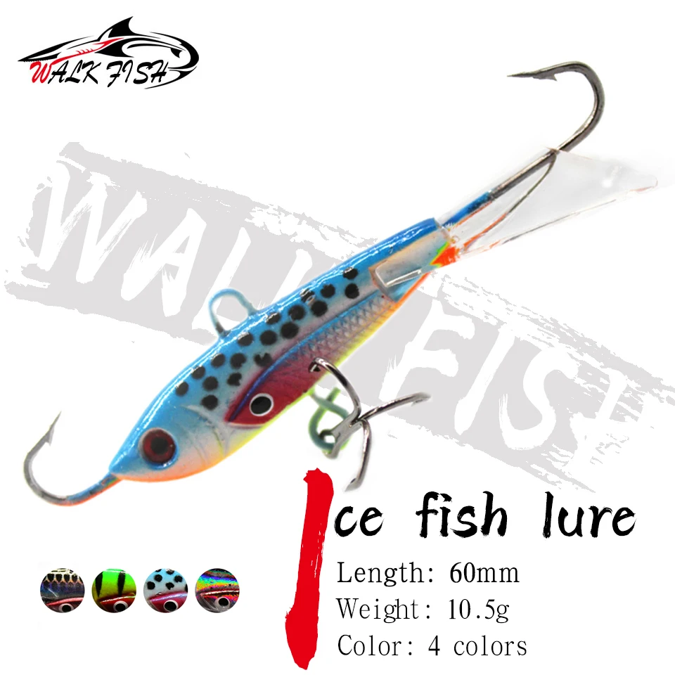 WALK FISH-señuelo para pesca en hielo, 1 Uds., 10,5g, 6cm, equilibrador para pesca de invierno, cebo artificial, plantilla de plomo, señuelo de pesca de carpa dura