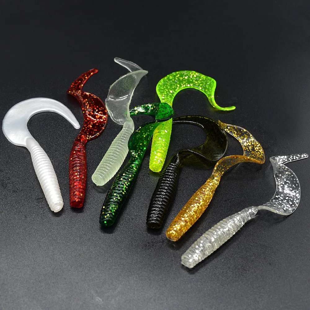 Cebo suave para morder pescado, señuelos de gusanos, pesca de 7cm para agua dulce y salada, bolsa de 10 piezas - imagen 4