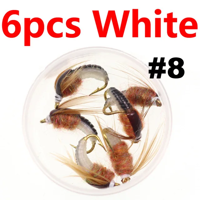 6PCS White 8
