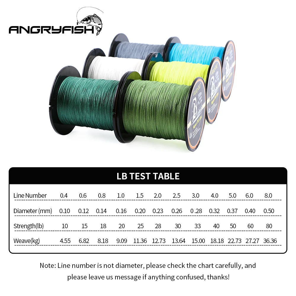 Línea de pesca trenzada Angryfish – PE 4 hebras multifilamento - imagen 3