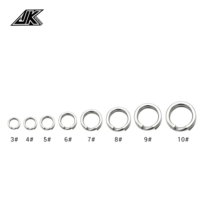 JK 1 paquete No.3-10/6-14mm anillos divididos de pesca para conector de anzuelo de alta resistencia anzuelos de asistencia accesorios de pesca de mar aparejos - imagen 2