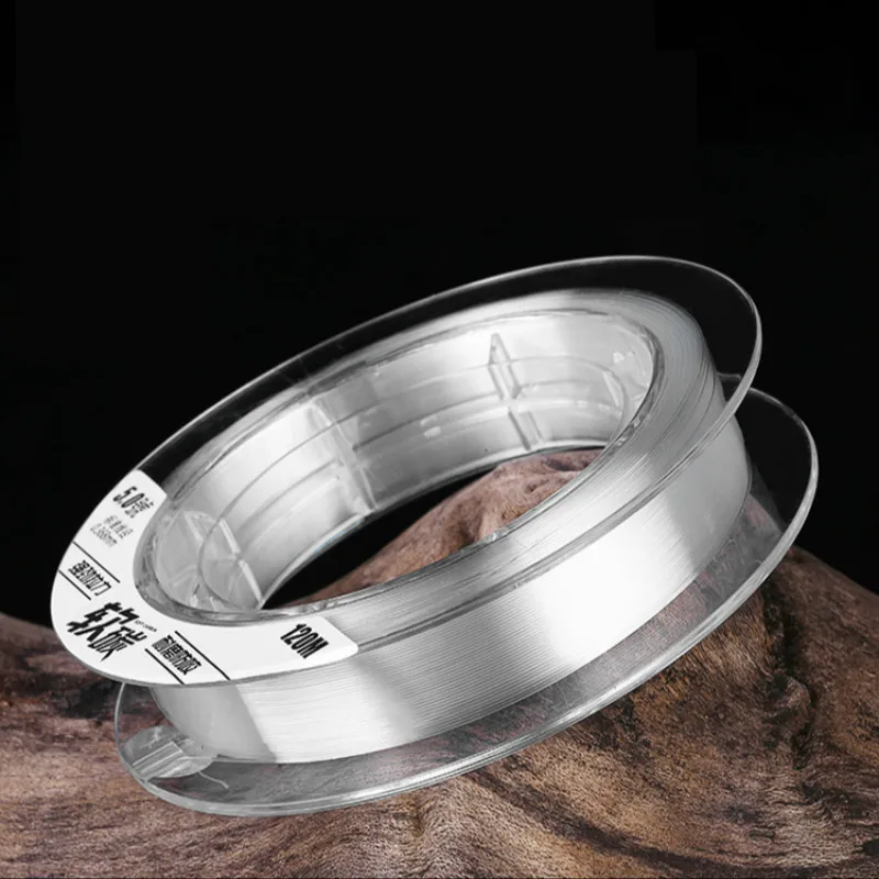 Sedal de Pesca de fluorocarbono, hilo de fibra de carbono de 120M, superfuerte, multifilamento, frontal, 2 unidades - imagen 2