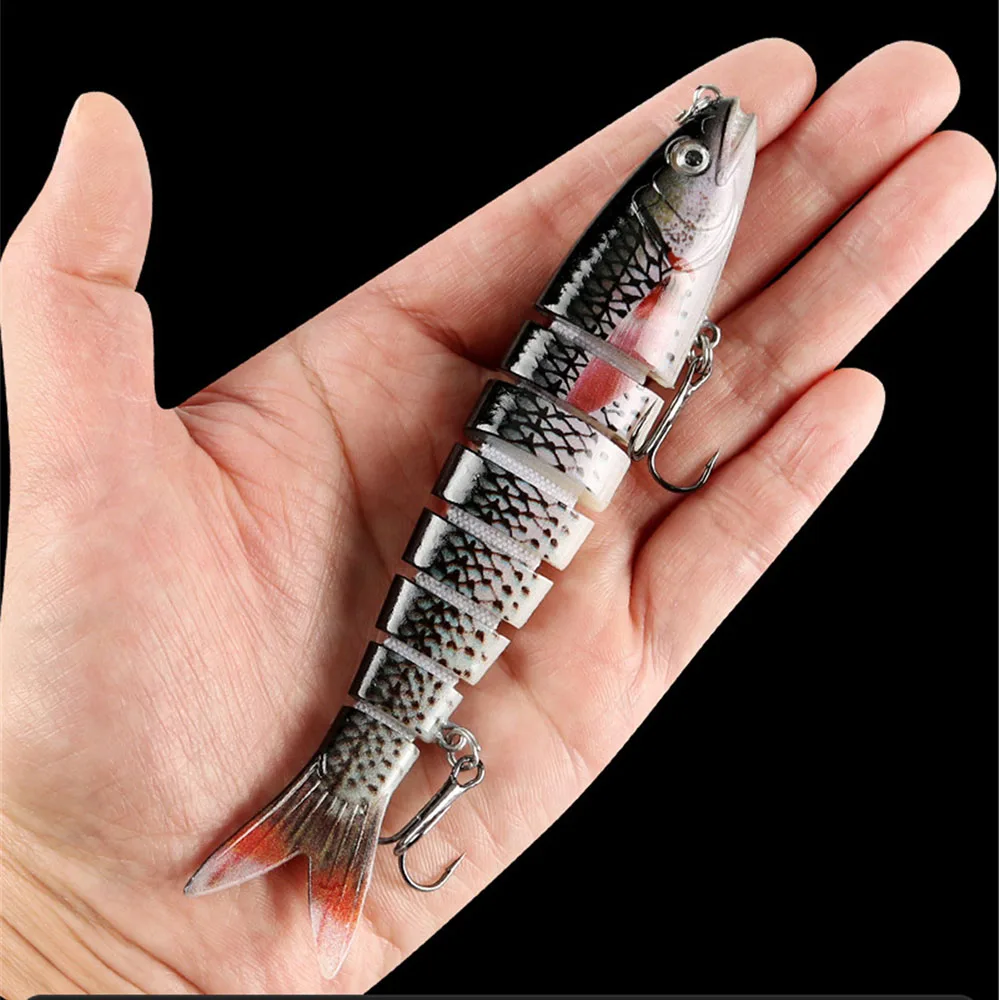 Señuelo de pesca de 8 segmen, 13,5 cm, 20g, Wobbler hundido articulado para Lucio, Swimbait, Crankbait, trucha, lubina, accesorios de pesca, aparejos de cebo - imagen 4
