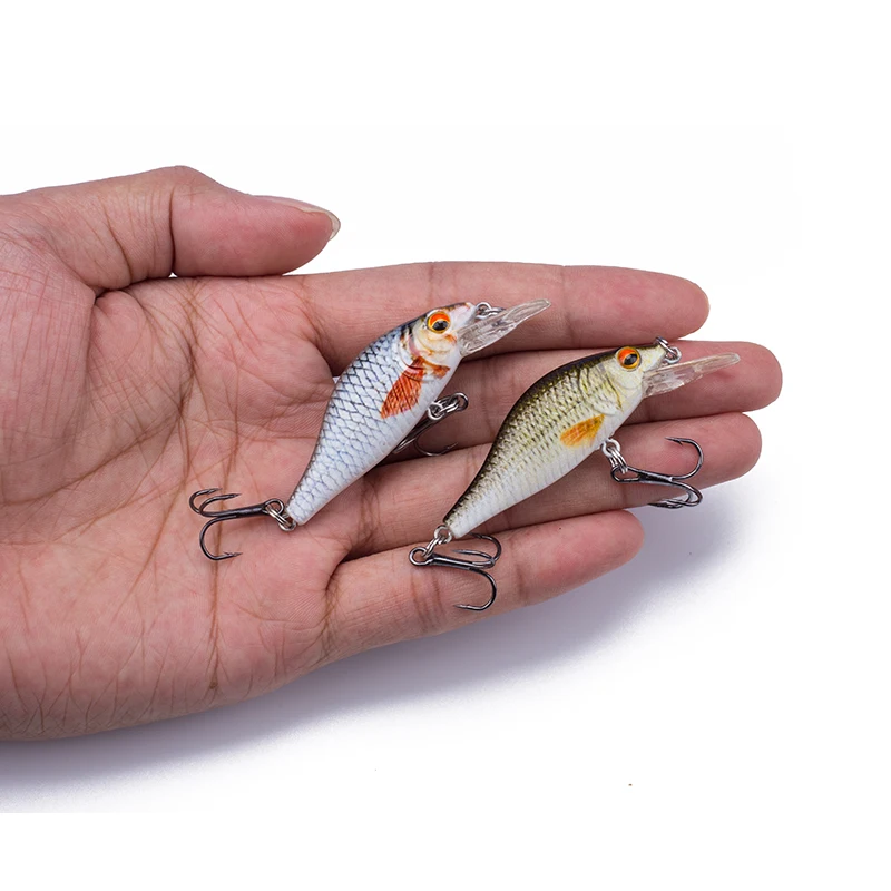 Hanlin Mini Minnow 63mm/4,5G señuelo de pesca Artificial realista Crankbait cebo duro flotante cebo duro Wobbler aparejos de lubina - imagen 5