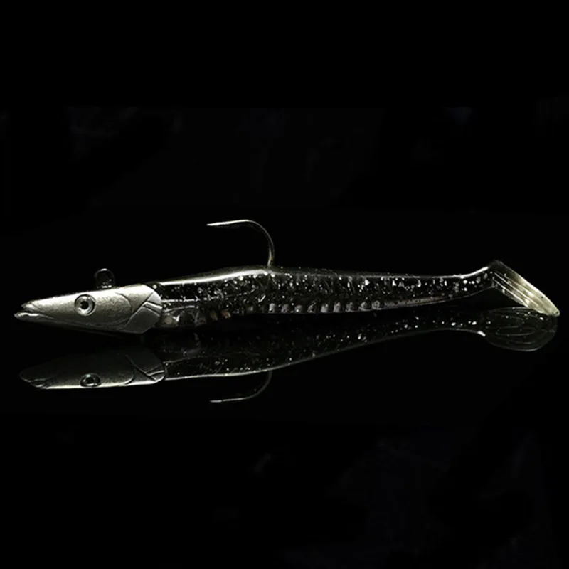 Juego de señuelos blandos de 11cm y 22g con cabeza de plantilla, cebos blandos Ultimate, para pesca en tierra y en barco, lubina, 5 unids/lote - imagen 5