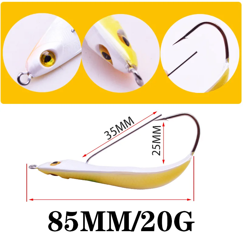 Señuelos giratorios para pesca, cebos duros para agua dulce, anzuelo de pescado de hierba anticolgante, 8,5 cm, 20g, 1 unidad - imagen 2