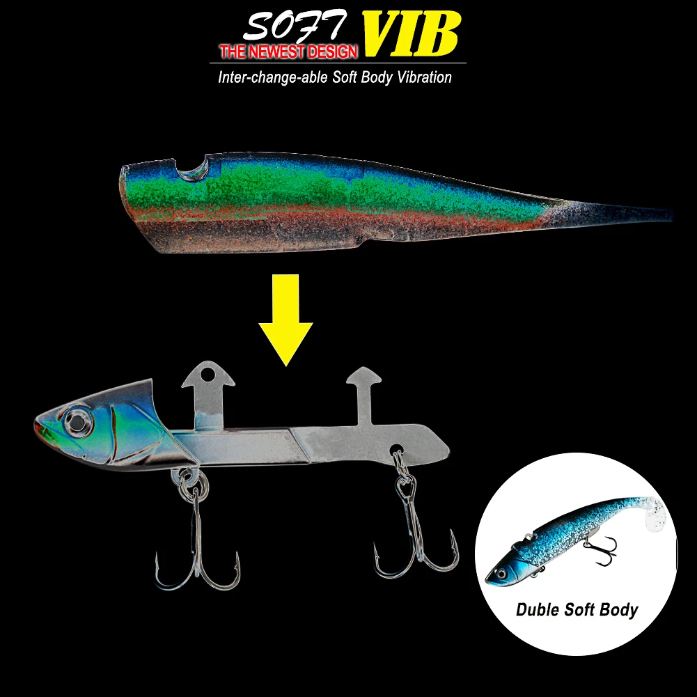 SUNMILE-señuelo de pesca suave, anzuelo VIB VMC de 12cm/30g, cebos blandos que se hunden, cabeza de plantilla, Wobbler, Easy Shiner Shads, señuelo de lubina - imagen 4