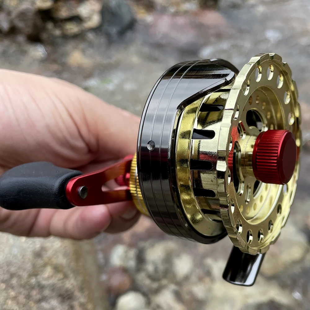 Bote de pesca de Metal, balsa de pesca, carrete de aleación de aluminio para pesca con mosca en hielo, rechaza romper enredados y atascados 6 + 1bb - imagen 4