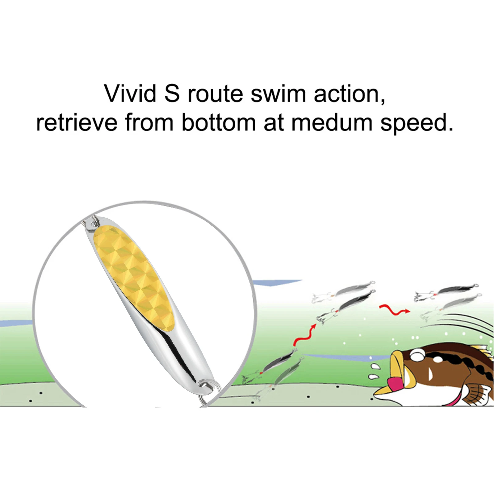 Señuelo giratorio de Metal de 5 piezas, cebo duro de pesca equilibrada de 21g, Wobbler para agua salada, trucha, lubina, Lucio, bagre - imagen 3