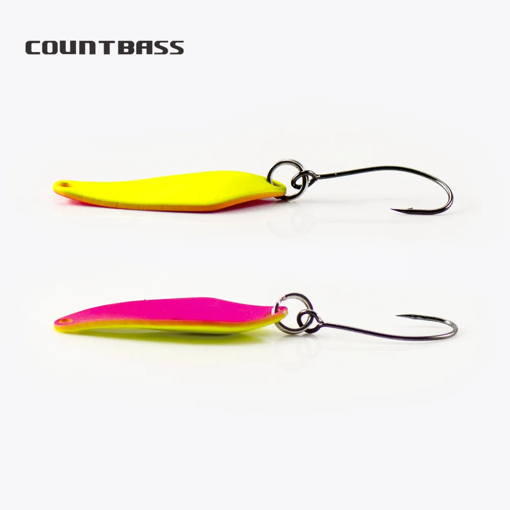 Cucharas de pesca de trucha COUNTBASS 2,4g 3/32oz señuelo de Metal fundido para cebos de latón de Metal de lubina de salmón - imagen 3