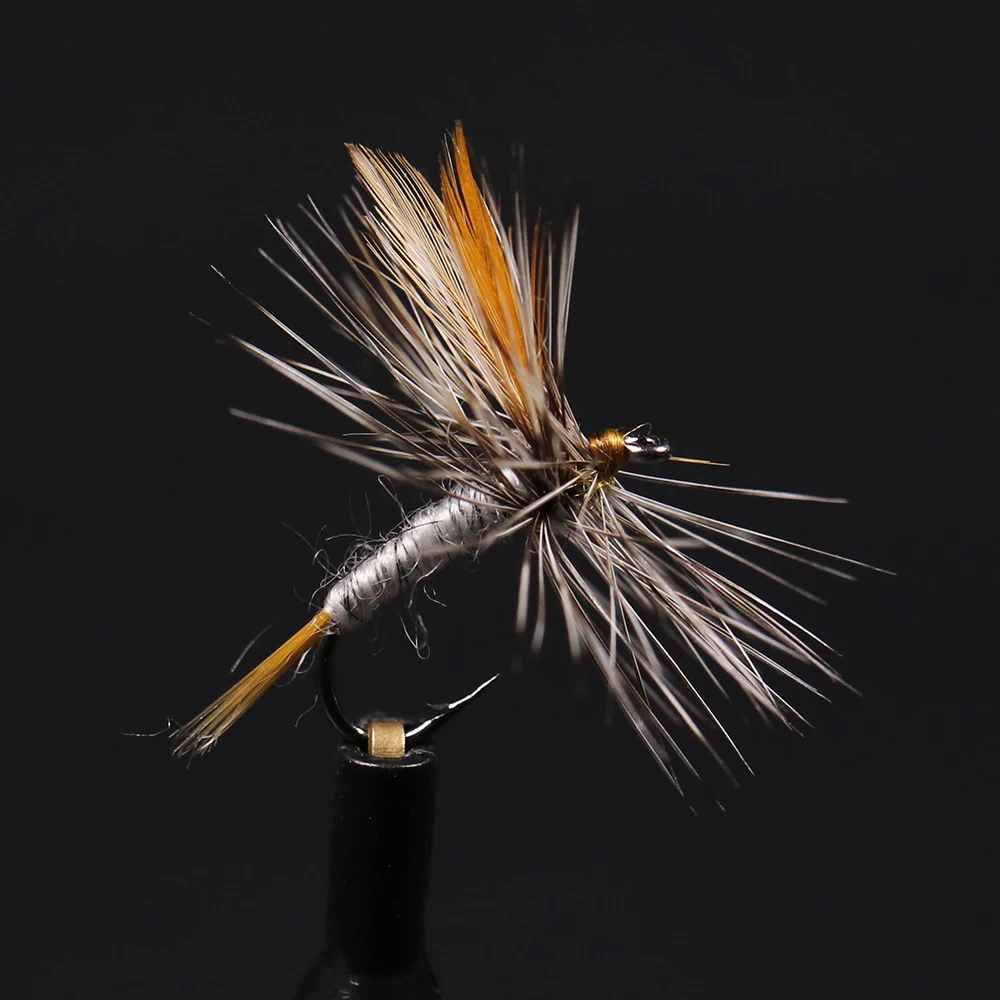 ICERIO 6 uds Adams mosca seca adulto Mayfly volando Caddis o midge trucha pesca mosca señuelo cebos