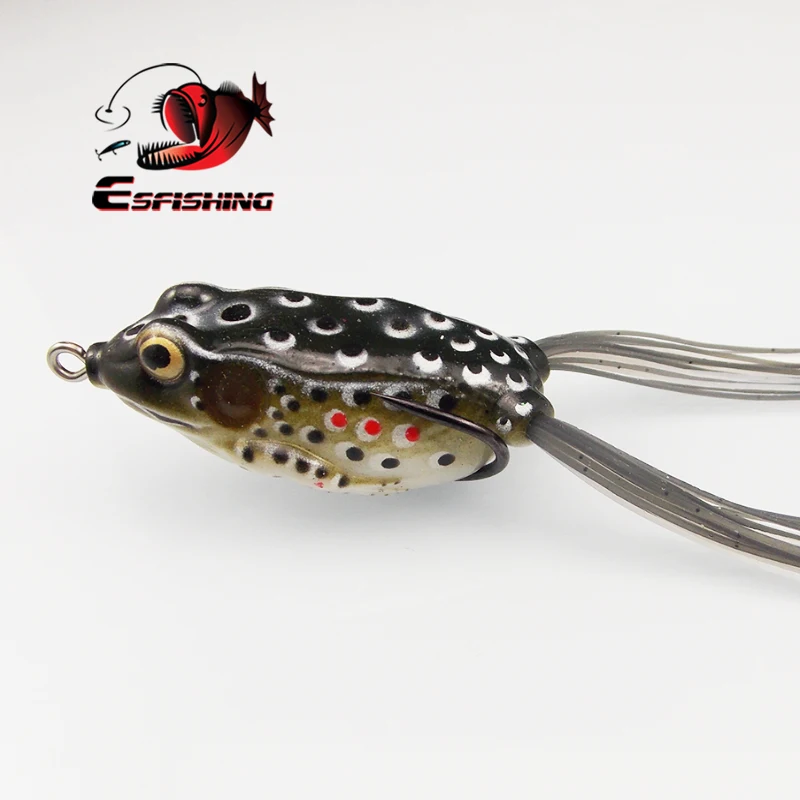 KESFISHING-señuelo de rana hueca, 2 piezas, 6,5 cm, Crankbait de agua superior, cebo de pesca de lubina, cabeza de serpiente, pez con ganchos dobles de silicona - imagen 4