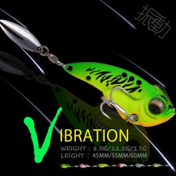 WALK FISH-señuelo de pesca VIB, 1 pieza, 8,5g/12,5g/17g, cebos vibratorios, con lentejuelas giratorias de Metal, Wobbler, aparejos de pesca que se hunden