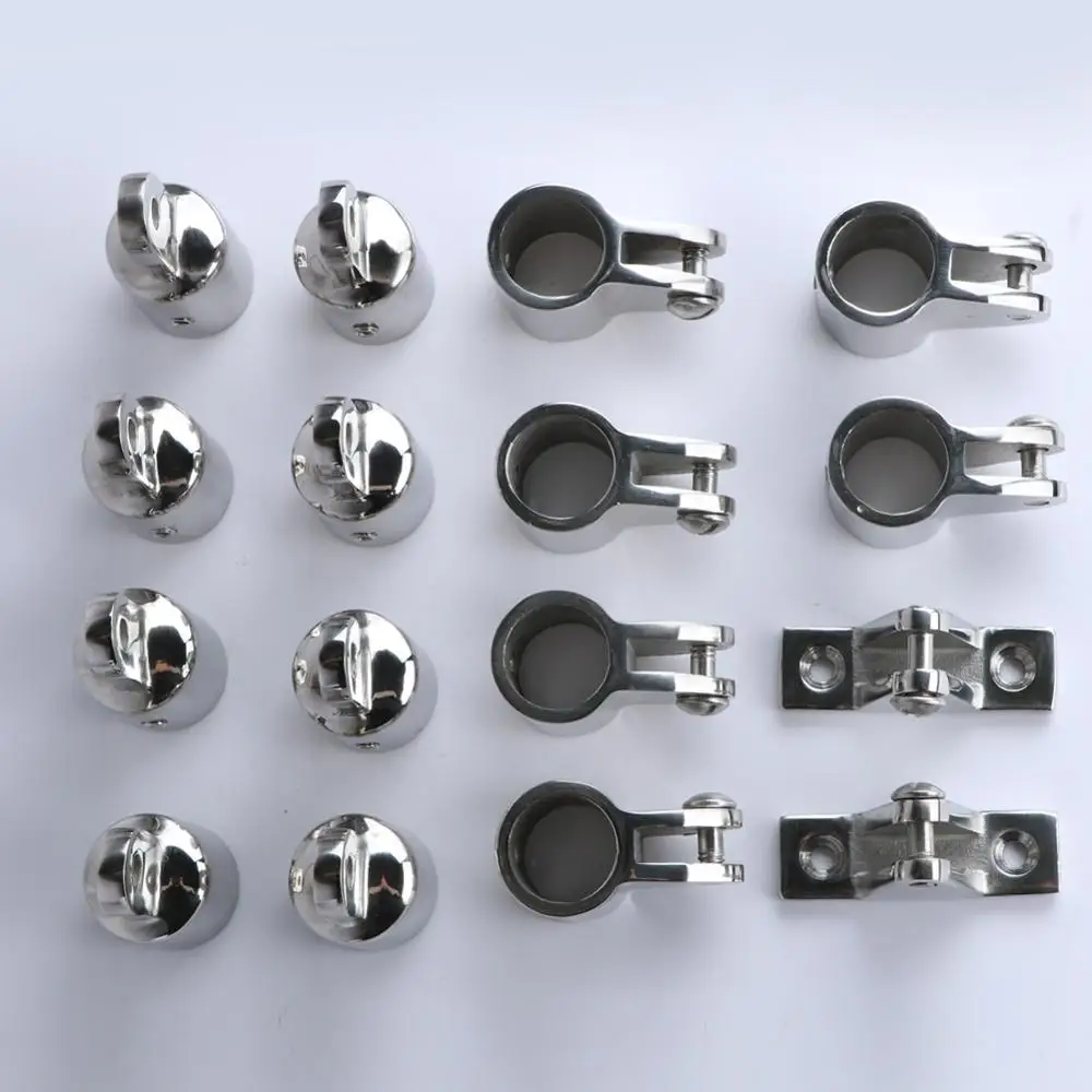 Bimini-accesorios de acero inoxidable 316 para barco, juego de Hardware marino, piezas de barco, accesorios marinos, 4 arcos, Superior,-16 piezas - imagen 4