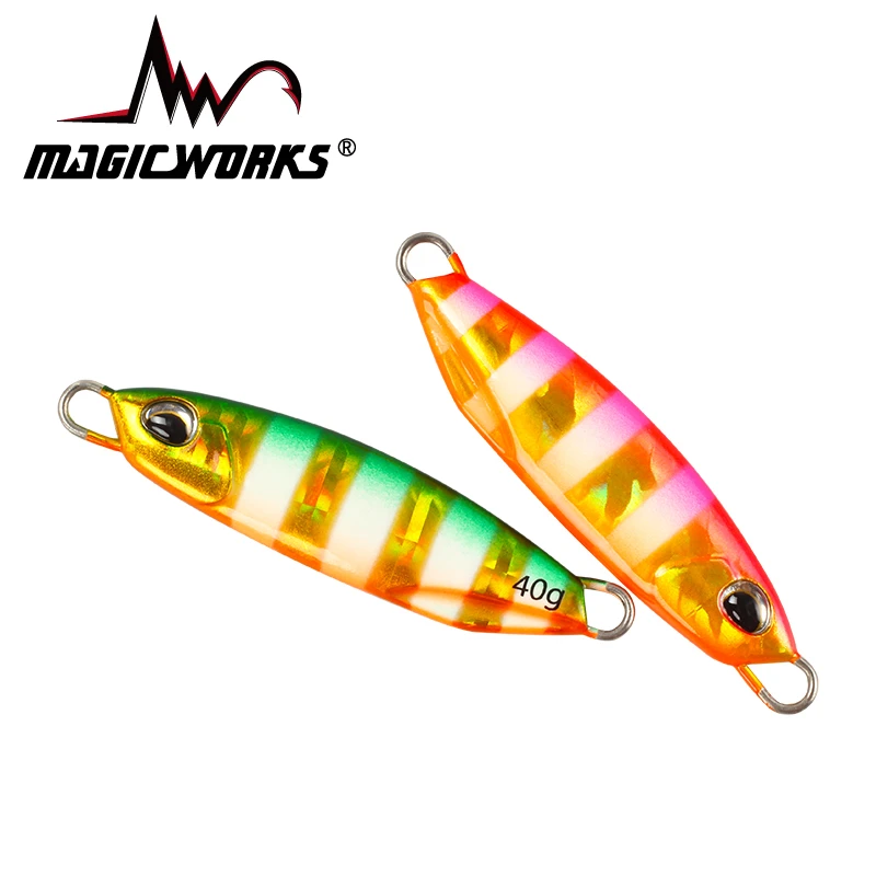 Señuelo de pesca con plantilla de Metal, trabajo mágico, 15g, 20g, 30g, 40g, 60g, Lucio, Wobbler, lubina, cebo Artificial, pesca, cuchara de Jigging de fundición lenta - imagen 3