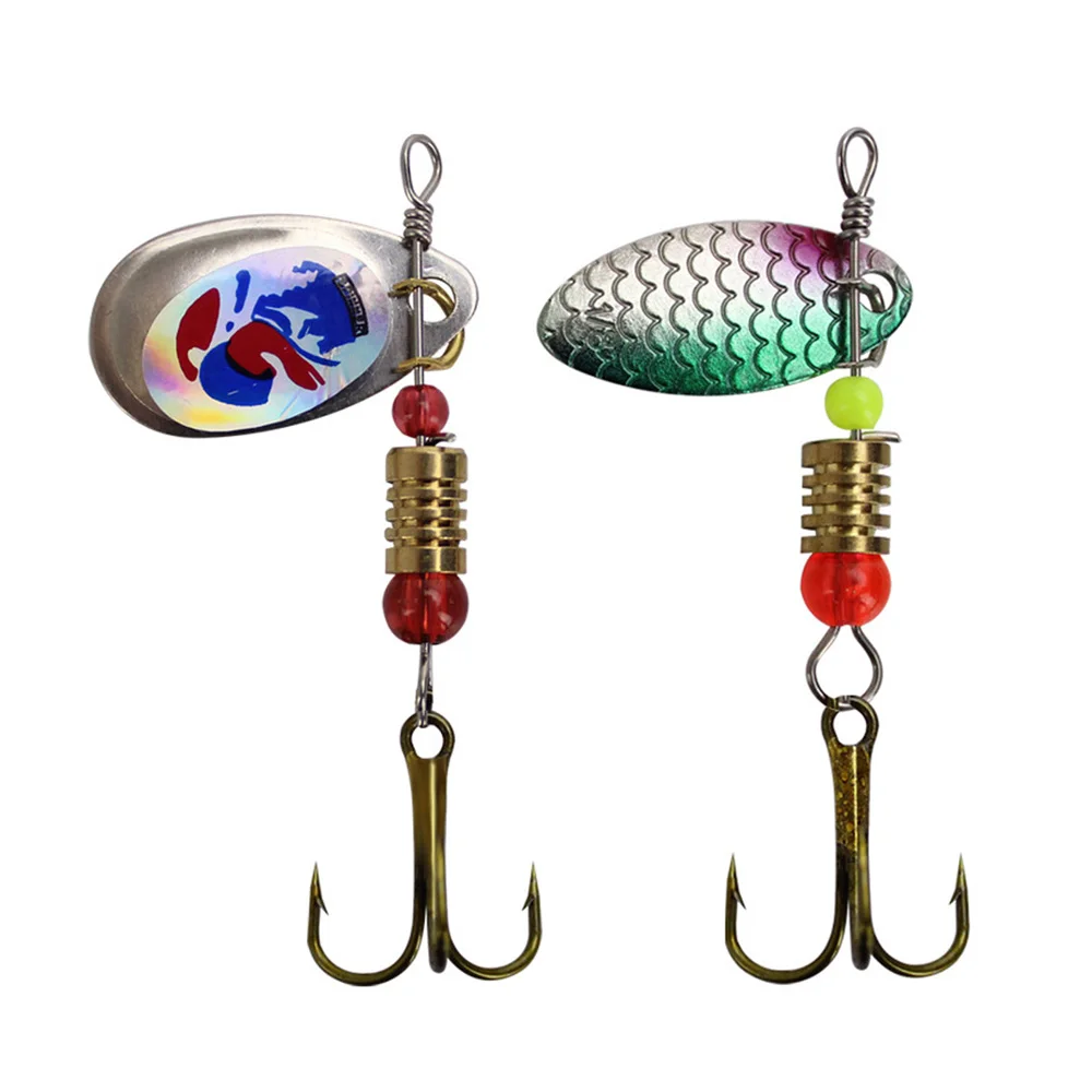 Juego de señuelos de pesca de cuchara Artificial de Metal, cebo de lucio, Minnow Popper Wobbler, gancho triple, Kit de señuelos de cebo giratorio, caja de aparejos, 16 unids/lote por caja - imagen 4