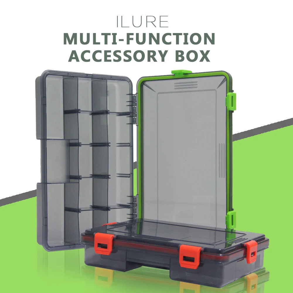 ILure-cajas de herramientas para aparejos de Pesca, accesorios de Pesca, estuche para señuelos de pescado, anzuelos de cebo, herramienta de aparejos con compartimentos, 2 colores - imagen 3