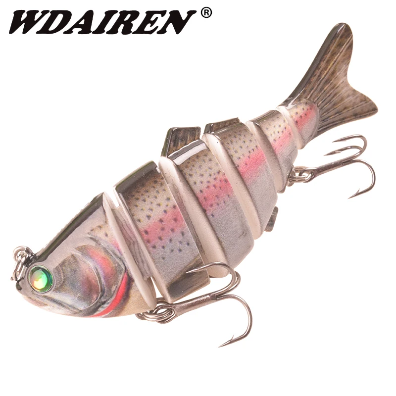 WDAIREN-señuelo de pesca de múltiples secciones, 6 segmentos, 10cm, 20g, Wobbler articulado, Crankbait, cebo duro Artificial con anzuelo, aparejos Swimbait - imagen 5