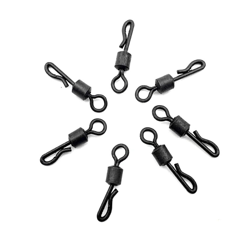 Mosodo-anzuelos giratorios de cambio rápido para pesca de carpa, 50 unidades, color negro mate - imagen 5