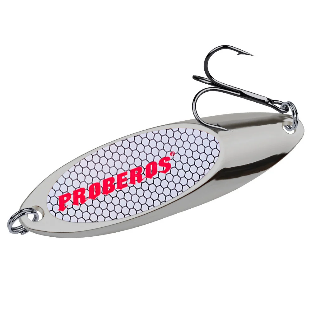 Señuelos de pesca con cuchara de Metal, plantilla giratoria de 3g-60g, cebo duro Wobblers, Crankbait, lentejuelas artificiales VIB con anzuelos, pesca de carpa, 1 Uds. - imagen 5