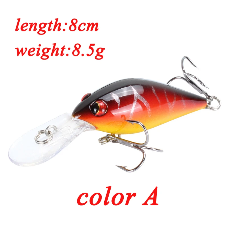 DHYJSFDC-cebos flotantes para Pesca profunda, 1 pieza, 8cm, 8,5g, Wobbler, Crankbait, Jerkbait, Perch, Mini Wobblers, Pesca de lubina - imagen 2
