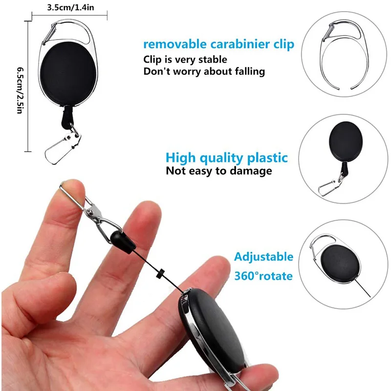 Herramienta de atado de nudos rápido de pesca, cortaúñas de línea de mosca 4 en 1 de acero inoxidable 420 con Retractor Zinger - imagen 2