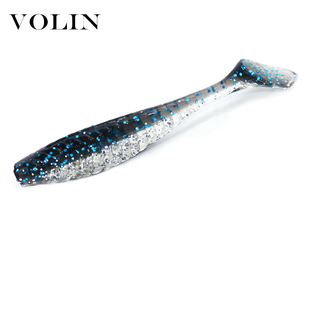 VOLIN-señuelo de pesca suave, cebo de silicona Isca Artificial Wobbler con cola de paleta Swimbait BassTrout, 70mm, 2,1g, 10 Uds. - imagen 2