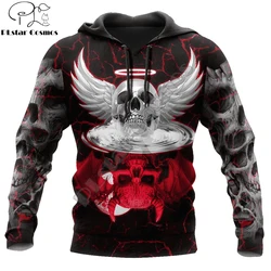 Sudadera 3D Wing Skull Angel Demon para pesca deportiva