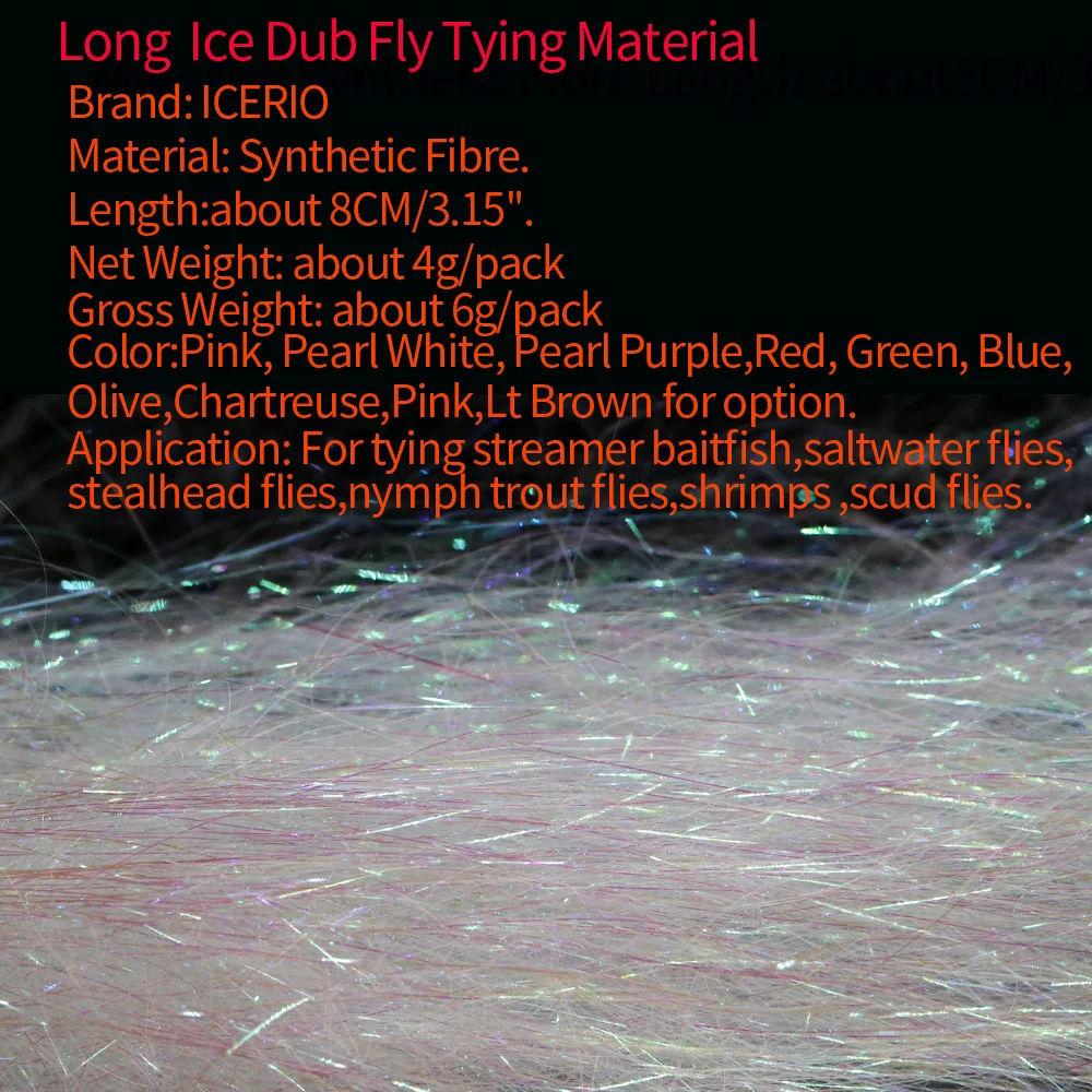 ICERIO, 1 paquete, UV, 8cm de largo, doblaje de hielo, Material de atado de moscas para atar ninfas, serpentinas, Baitfish, aguas saladas, mosca, trucha, señuelos de pesca - imagen 2