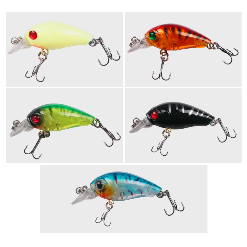 5 uds Mini Wobblers Pike juego de Señuelos de Pesca 6cm 3,8g Crankbait Minnow señuelo cebo Artificial duro con Kit de caja de aparejos de pesca - imagen 4