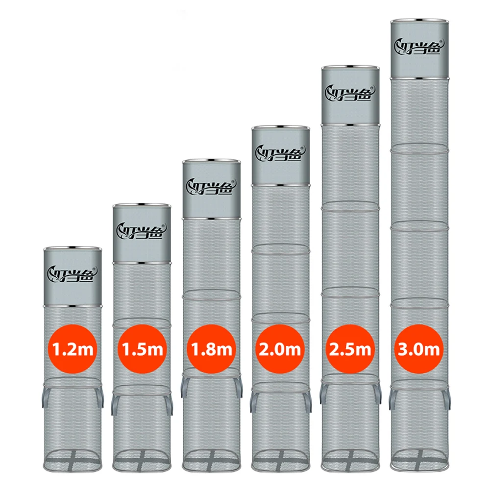 Red de pesca grande plegable, trampa de cebo para camarones y pececillos, jaula de Red para mantener los peces vivos, accesorios x445 G, 2M/2,5 M/3M - imagen 2