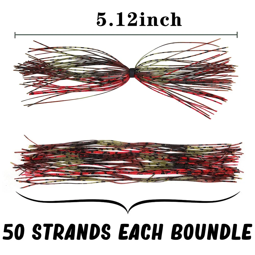 Faldas de silicona para Pesca, Señuelos de 25/50 mechones, 50 hebras, cebo giratorio, Buzzbait, cuchara, hoja de calamar, plantilla de falda, Material para atar moscas - imagen 2