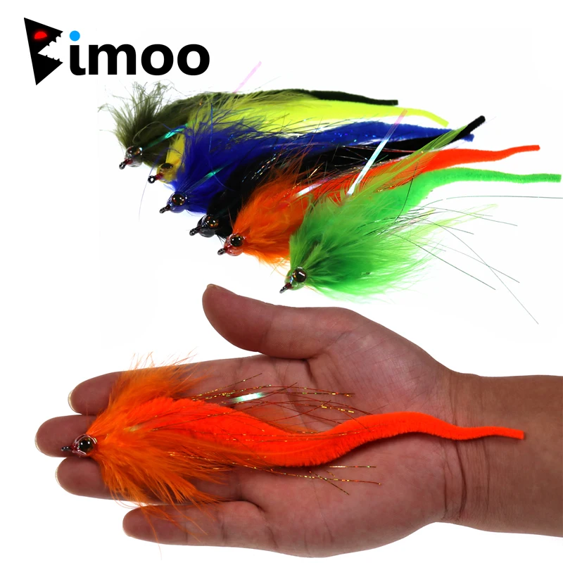 Bimoo-señuelo de pesca con mosca, 1 unidad, 2 piezas, serpentinas de Lucio, Lucio, muskkie, agua salada - imagen 4